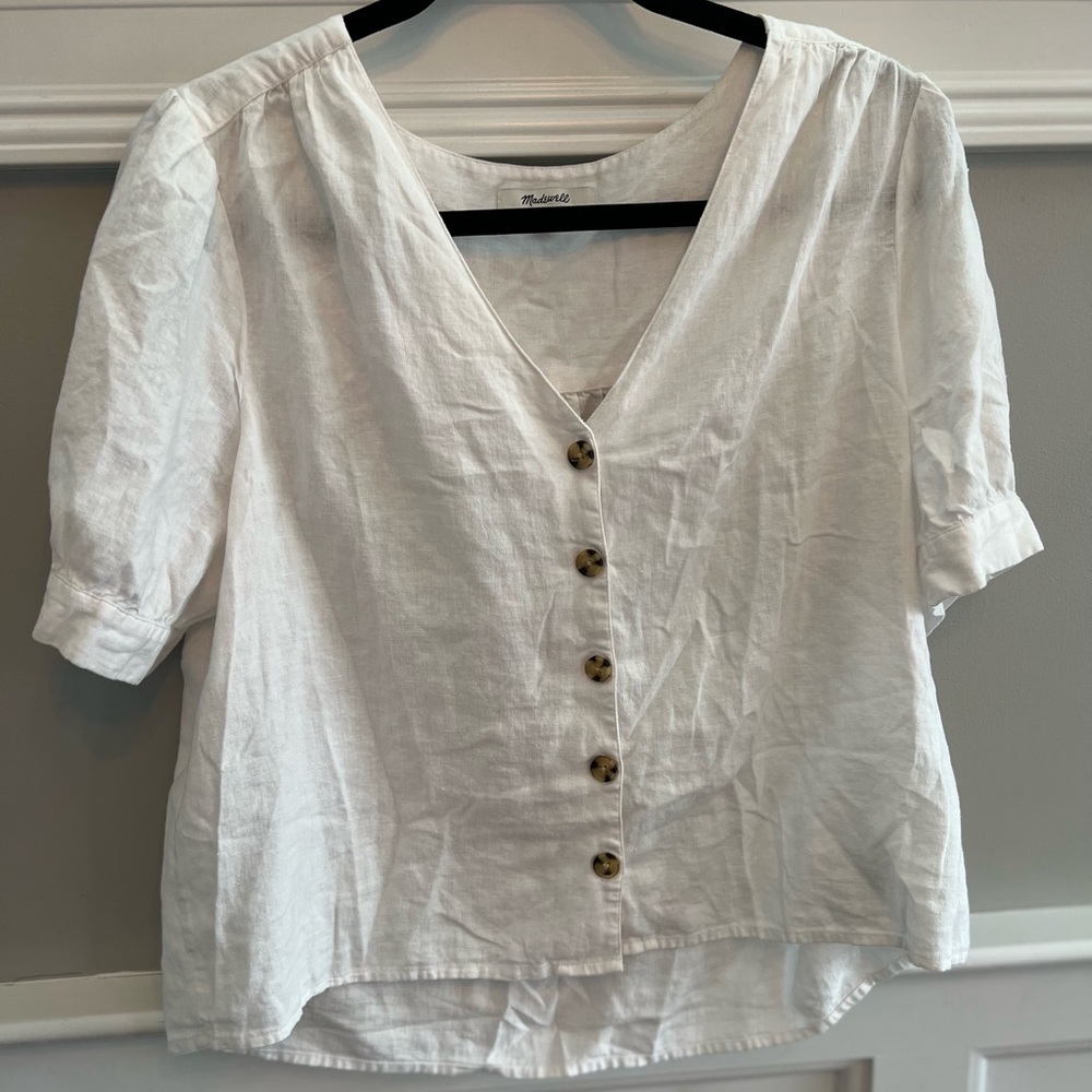 Linen Button Top